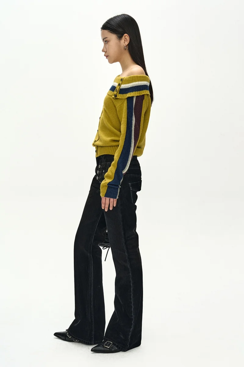 ASYMMETRIC LAYERED BOOTCUT PANTS 3