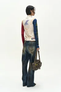 UNISEX COATED BLUE WIDE-LEG JEANS thumb 4