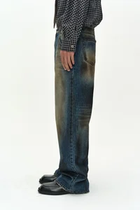 UNISEX COATED BLUE WIDE-LEG JEANS thumb 6