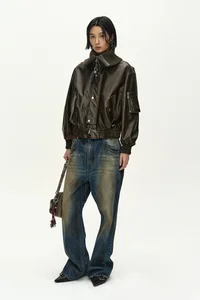 UNISEX COATED BLUE WIDE-LEG JEANS thumb 9
