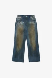 UNISEX COATED BLUE WIDE-LEG JEANS thumb 10