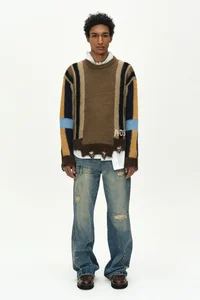 UNISEX RE-WORKED EMBROIDERY FLARE JEANS thumb 1