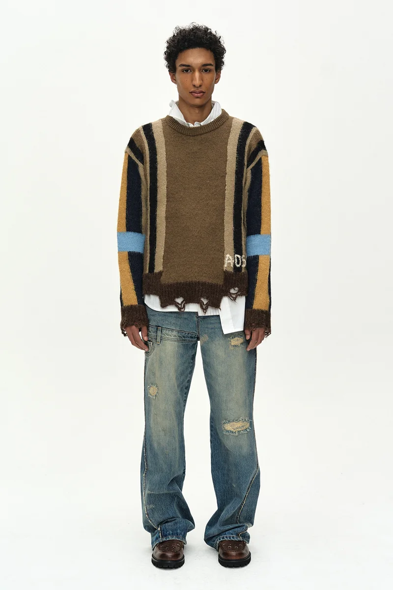 UNISEX RE-WORKED EMBROIDERY FLARE JEANS 1
