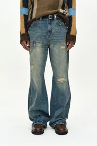 UNISEX RE-WORKED EMBROIDERY FLARE JEANS thumb 5