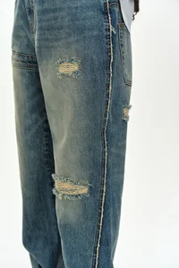 UNISEX RE-WORKED EMBROIDERY FLARE JEANS thumb 7
