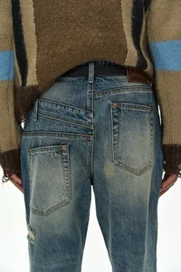 UNISEX RE-WORKED EMBROIDERY FLARE JEANS thumb 9