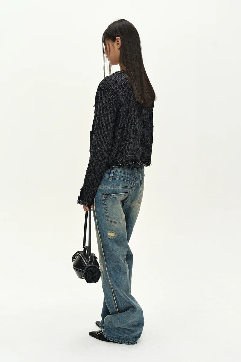 UNISEX RE-WORKED EMBROIDERY FLARE JEANS 12