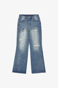 UNISEX RE-WORKED EMBROIDERY FLARE JEANS thumb 13