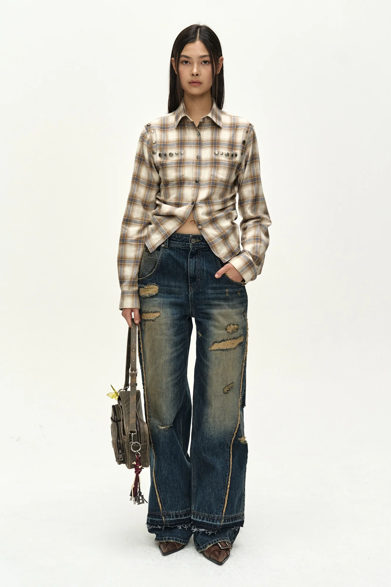 ANDERSSON BELL LAYERED WIDE JEANS BLUE