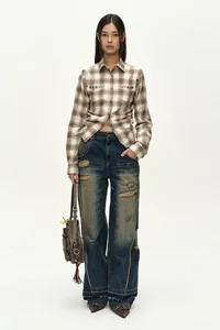 LAYERED WIDE JEANS thumb 1
