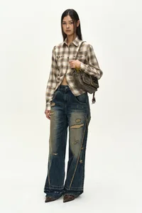 LAYERED WIDE JEANS thumb 3