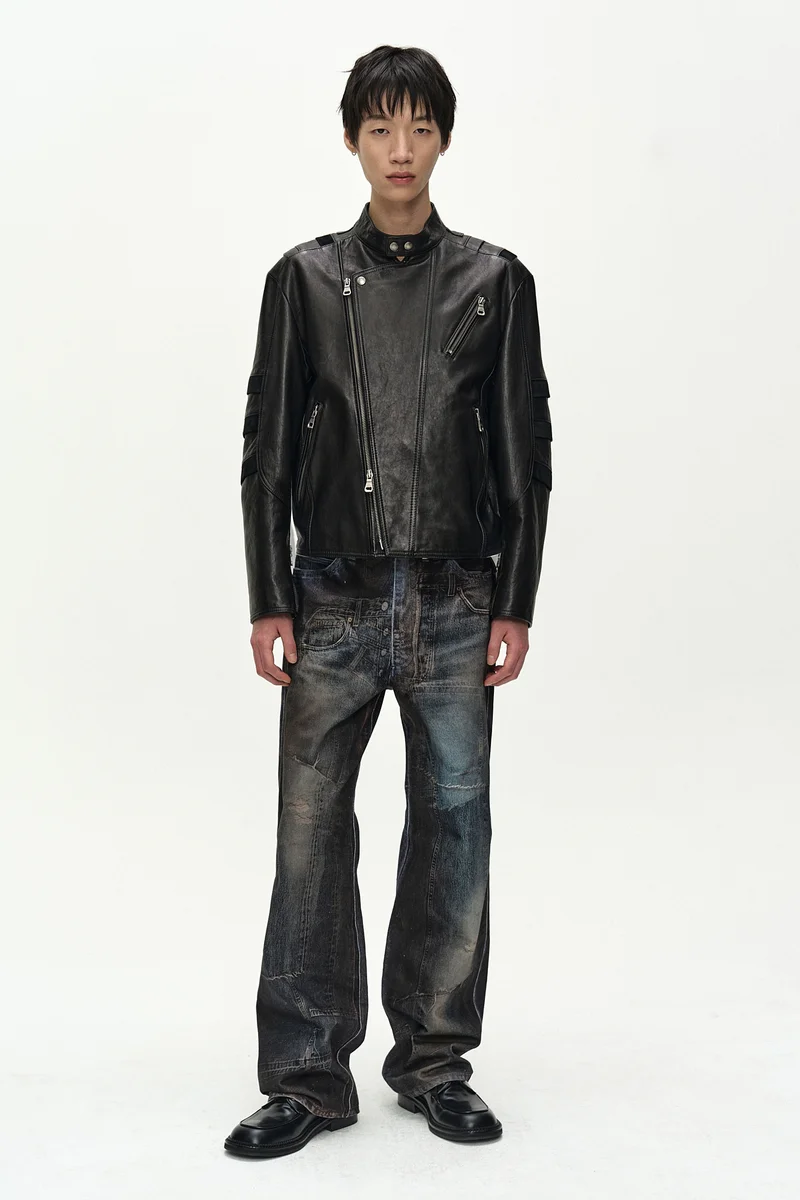 UNISEX ILLUSION PATCHWORK TROMPE L'OEIL JEANS 2