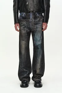 UNISEX ILLUSION PATCHWORK TROMPE L'OEIL JEANS thumb 6