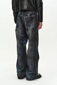 UNISEX ILLUSION PATCHWORK TROMPE L'OEIL JEANS thumb 7