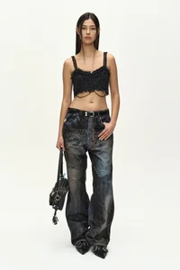 UNISEX ILLUSION PATCHWORK TROMPE L'OEIL JEANS thumb 10