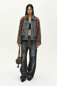 UNISEX ILLUSION PATCHWORK TROMPE L'OEIL JEANS thumb 12
