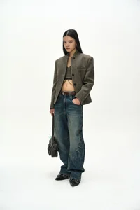 HOOK AND EYE CURVED JEANS thumb 6