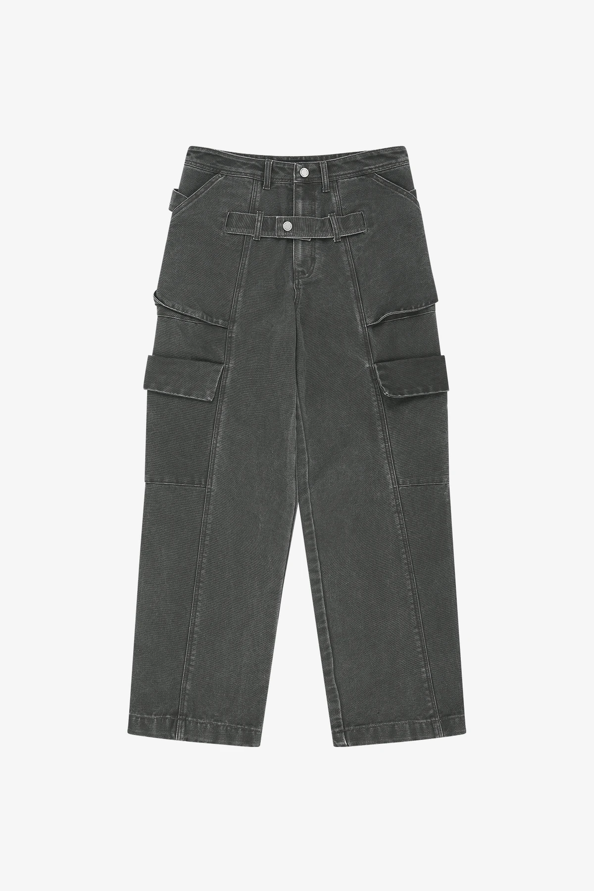 BELT LAYERED CARGO WIDE-LEG JEANS_商品画像