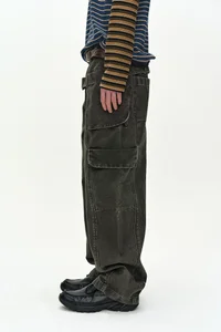 BELT LAYERED CARGO WIDE-LEG JEANS thumb 6