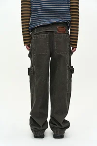 BELT LAYERED CARGO WIDE-LEG JEANS thumb 7