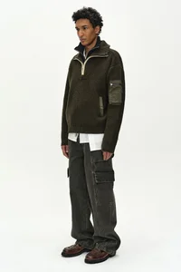 BELT LAYERED CARGO WIDE-LEG JEANS thumb 11