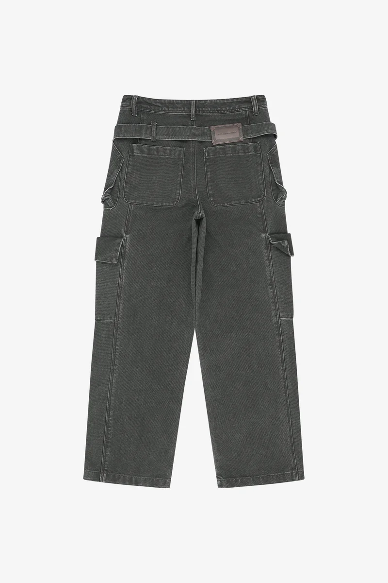 BELT LAYERED CARGO WIDE-LEG JEANS 14