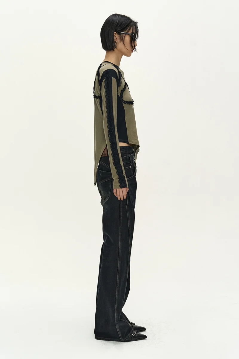 TWIST FOLD COATED JEANS 2