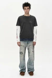 DISTRESSED TROMPE-L’ŒIL CARPENTER JEANS thumb 1
