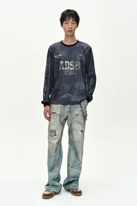 DISTRESSED TROMPE-L’ŒIL CARPENTER JEANS thumb 2
