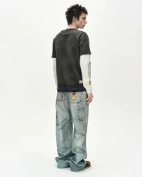 DISTRESSED TROMPE-L’ŒIL CARPENTER JEANS thumb 3