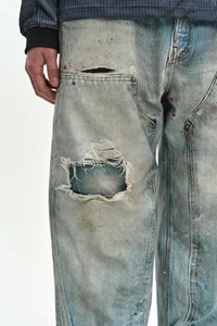 DISTRESSED TROMPE-L’ŒIL CARPENTER JEANS thumb 5