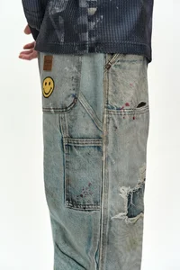 DISTRESSED TROMPE-L’ŒIL CARPENTER JEANS thumb 6