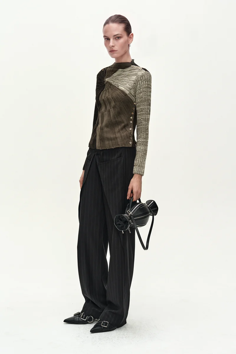 STRIPE WRAP PANTS 2