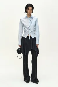 ASYMMETRIC WRAP SKIRT-LAYERED BOOTCUT TROUSERS thumb 1