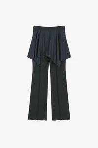 ASYMMETRIC WRAP SKIRT-LAYERED BOOTCUT TROUSERS thumb 11