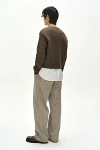 CROSSOVER WIDE-LEG CORDUROY TROUSERS thumb 3