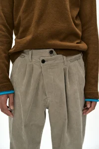 CROSSOVER WIDE-LEG CORDUROY TROUSERS thumb 4