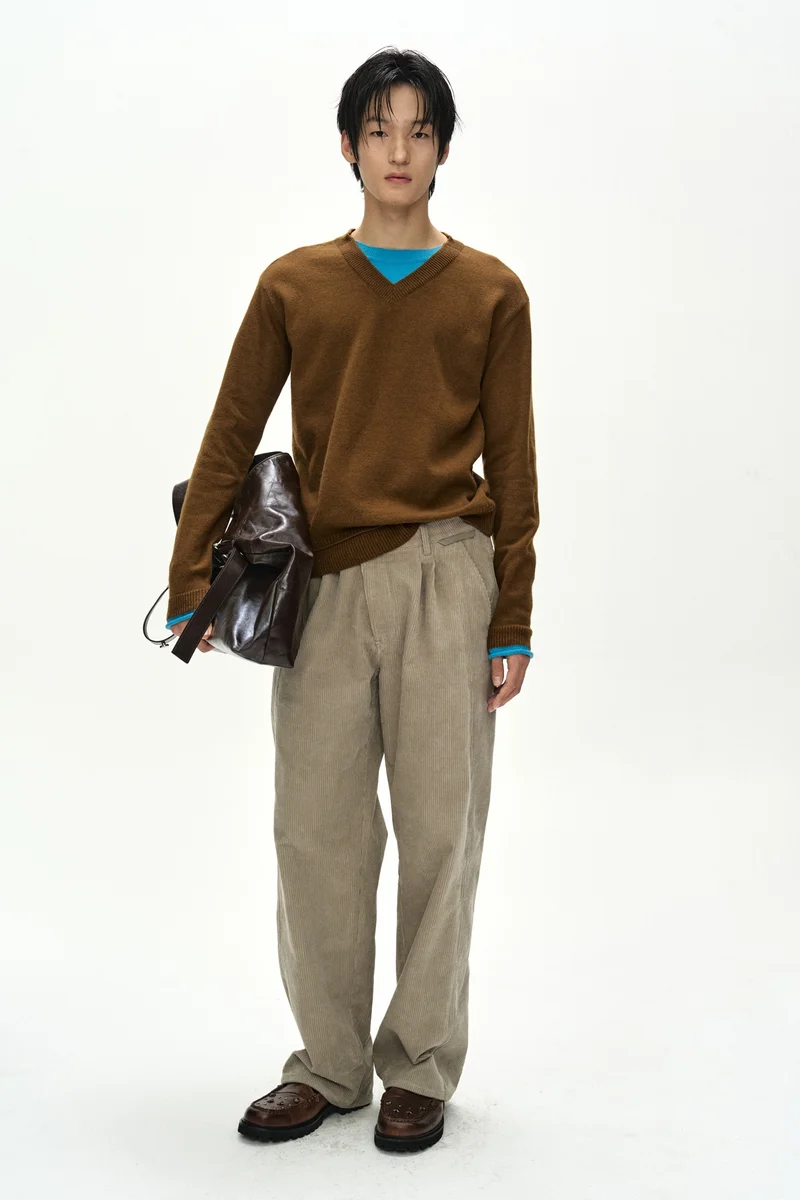 CROSSOVER WIDE-LEG CORDUROY TROUSERS 5