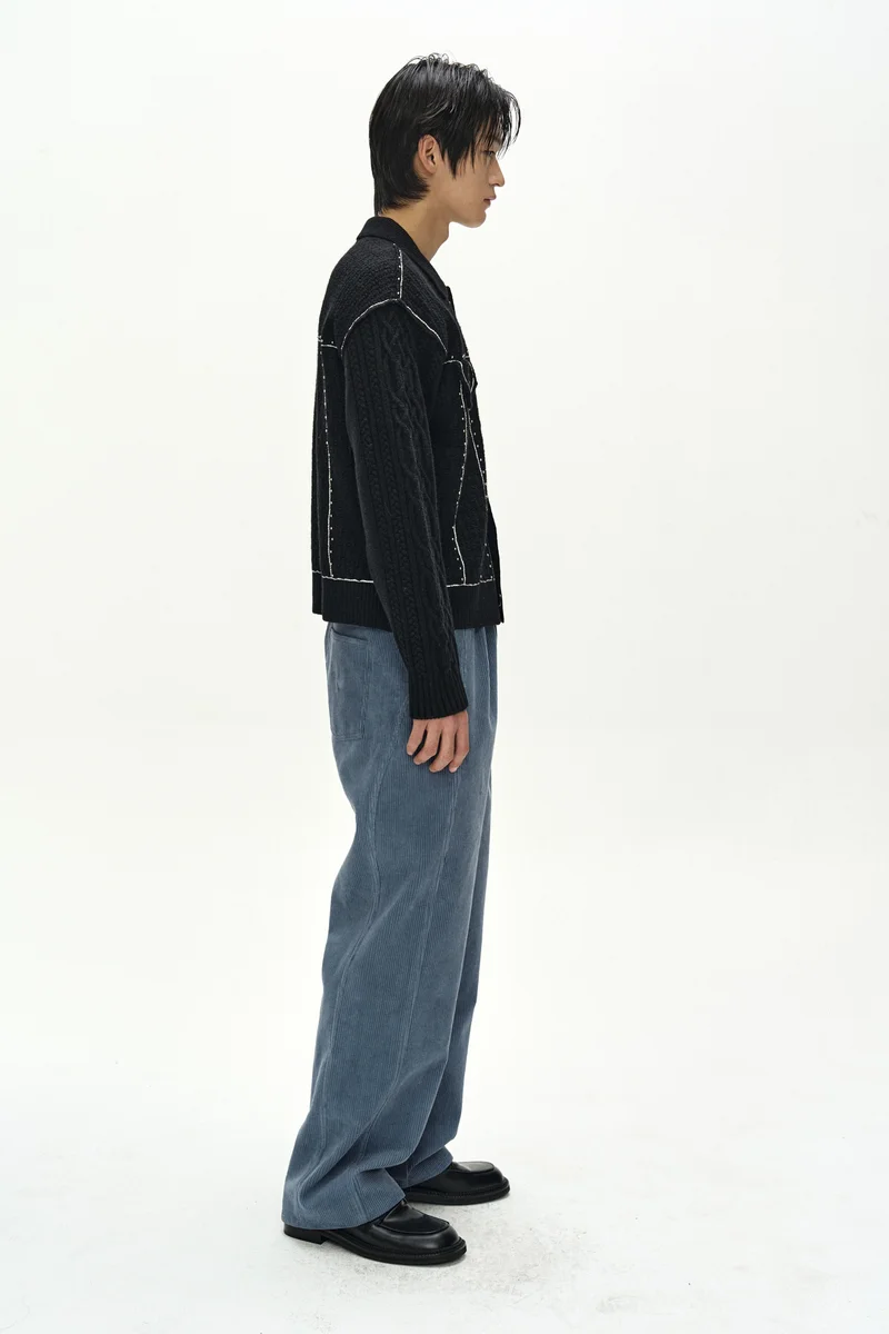 CROSSOVER WIDE-LEG CORDUROY TROUSERS 3