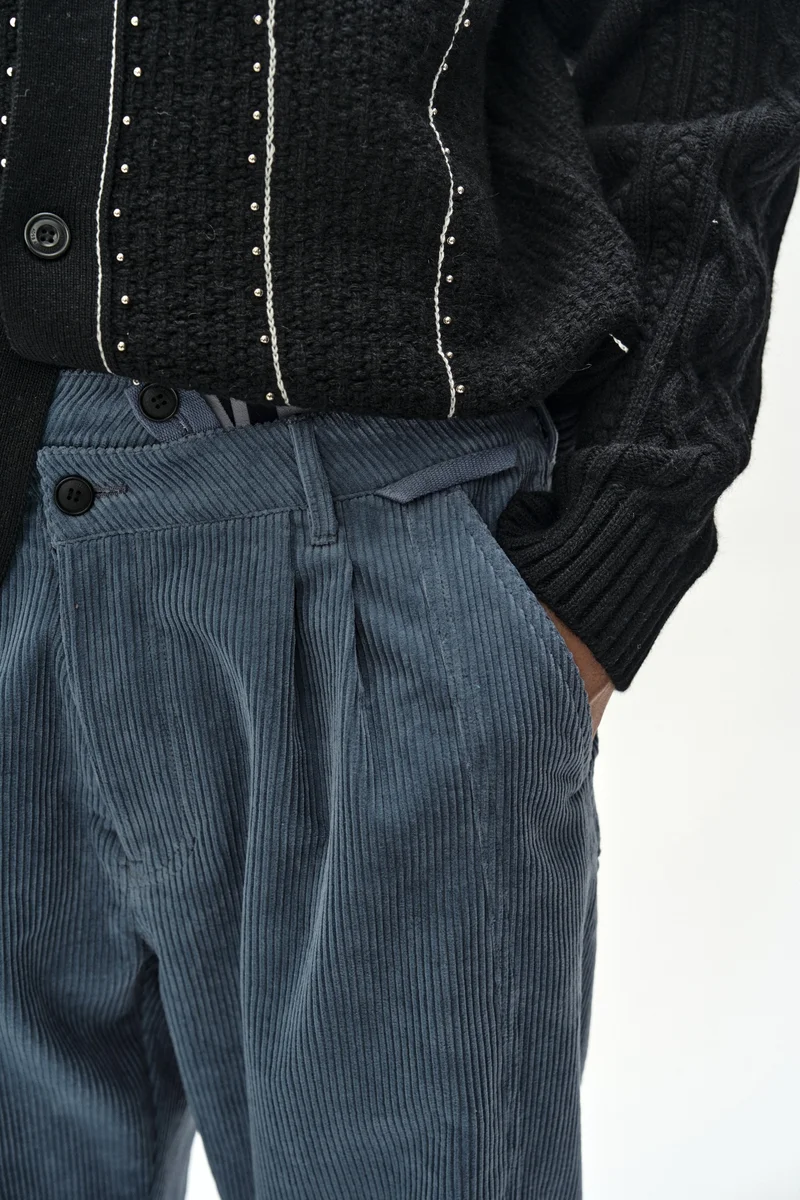 CROSSOVER WIDE-LEG CORDUROY TROUSERS 5