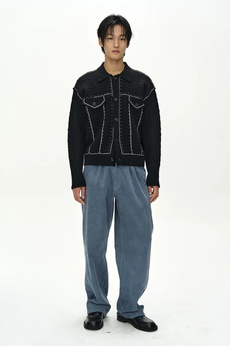 CROSSOVER WIDE-LEG CORDUROY TROUSERS 7