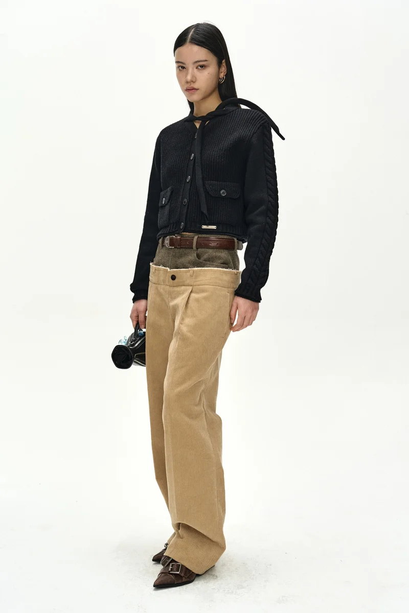 HERRINGBONE-WAIST CORDUROY TROUSERS 3