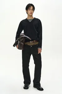 DOUBLE WAIST OXFORD WORK TROUSERS thumb 1