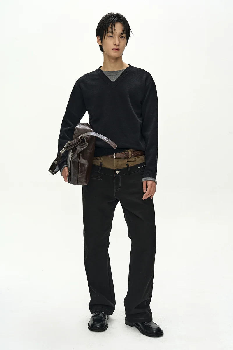 DOUBLE WAIST OXFORD WORK TROUSERS 1