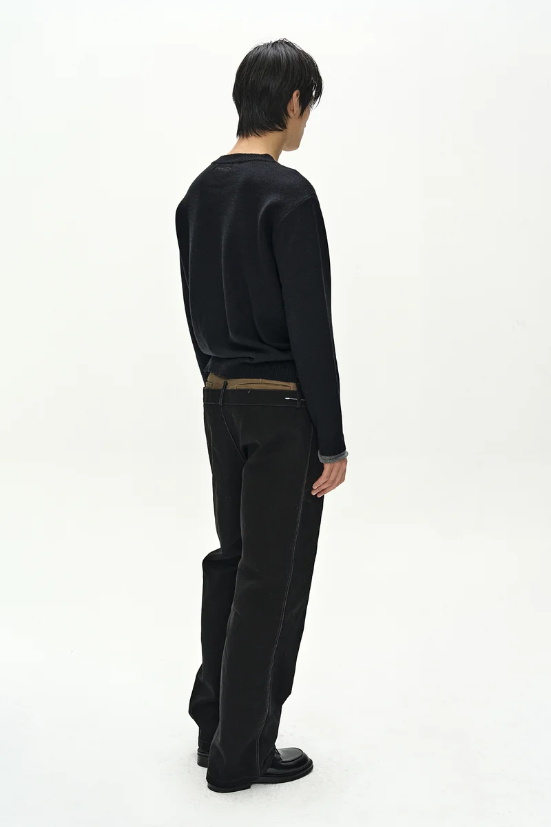 DOUBLE WAIST OXFORD WORK TROUSERS 4