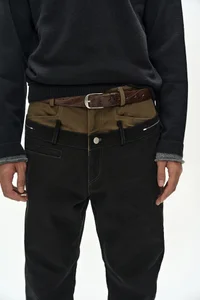 DOUBLE WAIST OXFORD WORK TROUSERS thumb 6