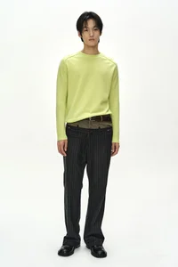 DOUBLE WAIST STRIPE WOOL TROUSERS thumb 2