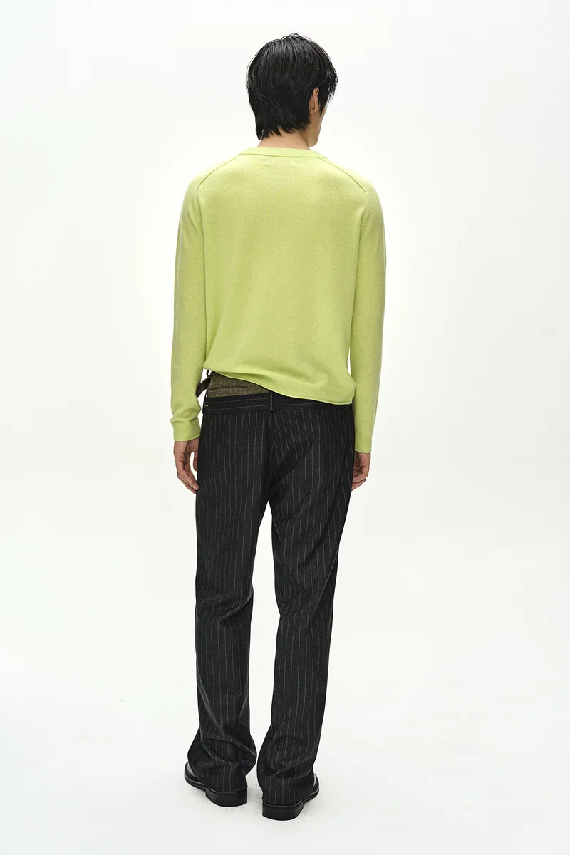 DOUBLE WAIST STRIPE WOOL TROUSERS 3