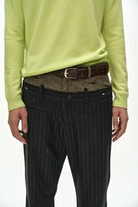 DOUBLE WAIST STRIPE WOOL TROUSERS thumb 4