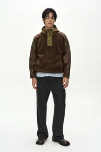 DOUBLE WAIST STRIPE WOOL TROUSERS thumb 7